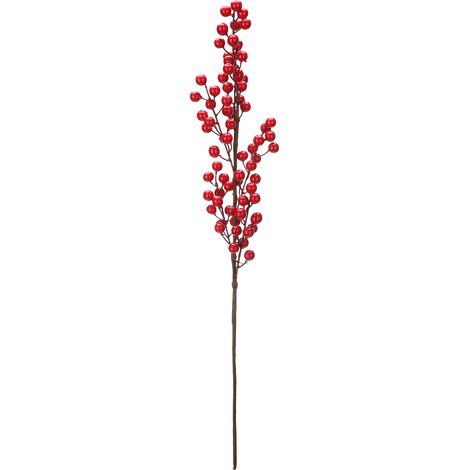 Tiges de baies rouges artificielles, 10 pièces, 25.59 pouces, Branches, fausses baies, fausses fleurs pour la maison, le bureau, décoration de fête (1/5)