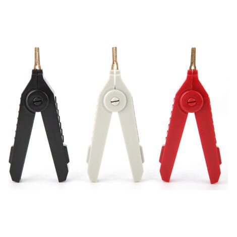 P2004 Lot de 3 pinces crocodiles plaquées or cuivre pour test LCR Kelvin 20 A (1/5)