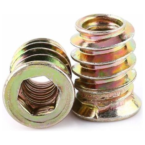 Packung mit 30 M6 Sechskantmuttern mit Gewinde aus Zinklegierung, Sortiment an Gewindemuttern aus Zinklegierung (M6-15 mm)