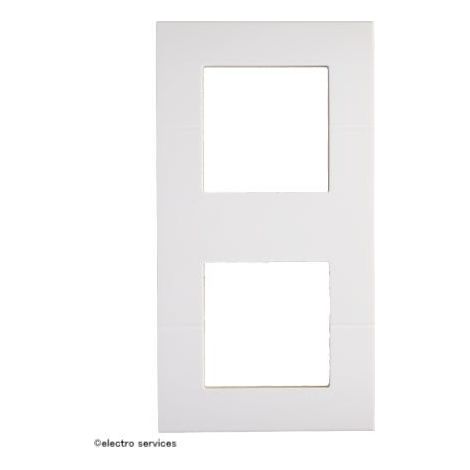 Plaque 2X2 modules verticale entraxe 71mm Systo Hager  Finition: Blanc