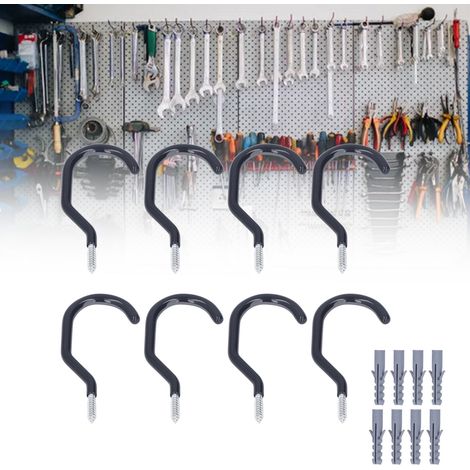 Set mit 8 praktischen Haken zu verkaufen, Garagenhaken, Fahrradaufbewahrungshaken, Schwerlastaufbewahrung, Kleiderständer, Markisenhaken, Garagen- und Gartenhaken. (1/5)