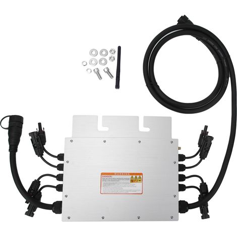 Micro-onduleur solaire MPPT 1200W, onduleur de raccordement réseau DC 18-50V vers AC 120V/230V, étanche IP65, pour panneaux photovoltaïques, installation résidentielle (1/5)