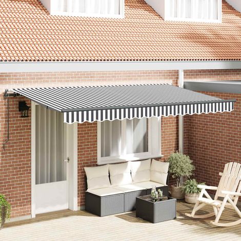 Einziehbare Markise Anthrazit 400 x 200 cm Stoff