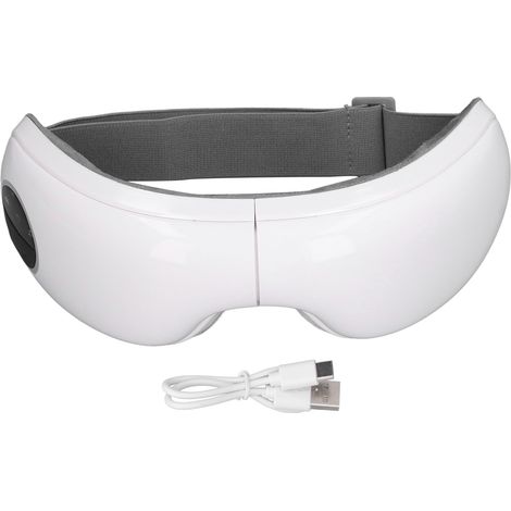 Masque oculaire chauffant avec compression, 5 niveaux de vibration, minuterie, 2 modes, appareil de massage des yeux rechargeable (1/5)