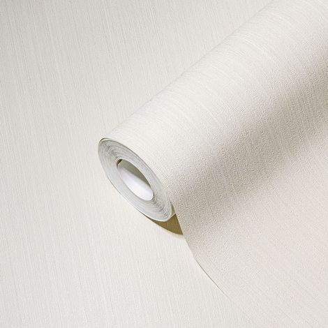 Papier peint blanc simple Papier peint intissé avec vinyle crème blanc Papier peint mural simple (1/5)