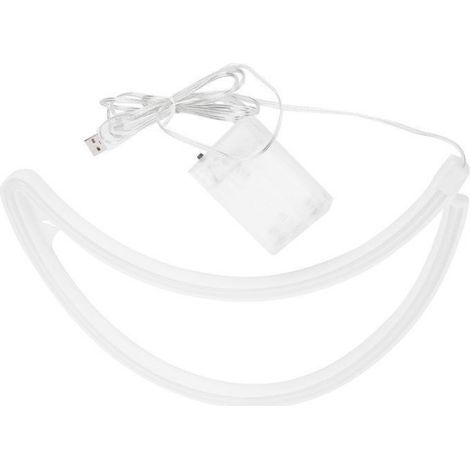 Néon LED Lune - 30,5 cm - Alimentation USB ou Piles AA - Décoration Intérieure Bar Fête Salon - 1 Pièce (1/5)