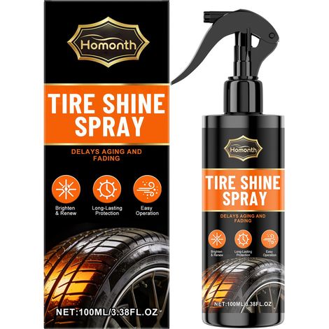 Reifenglanzspray für Autoreifen, sanfte tägliche Pflege, schnelltrocknend, nicht fettend, hinterlässt einen glänzenden Effekt – 100 ml -- DTEKGAZ (1/5)