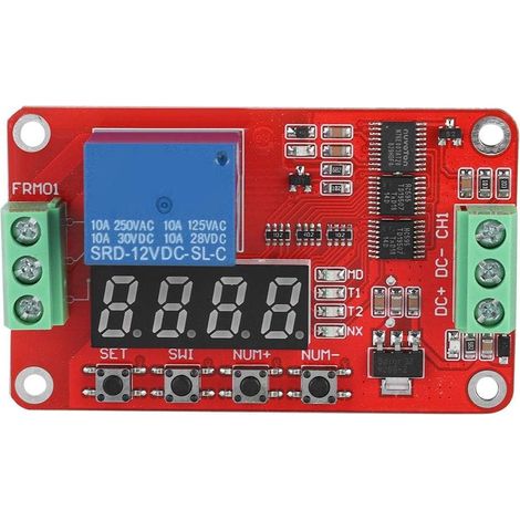 Module relais temporisé multifonction, interrupteur programmable (1/5)