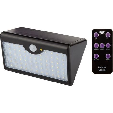 Applique Solaire - LED SMD 900 Lm - Capteur Mouvement 12 M - Télécommande 5 M - Batterie LiFePO4 3,7 V 5000 Mah - 1 Pièce (1/5)