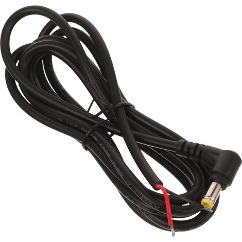 Câble d'alimentation DC Tête Coudée en Cuivre 0,75 Mm² Supportant Un Fort Courant, Compatible pour Haut-Parleur et Ordinateur, Couleur Noire (1/5)