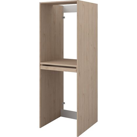 Meuble pour machine à laver et sèche-linge – Naturel clair – L64 x H184 cm – ERKANO (1/4)
