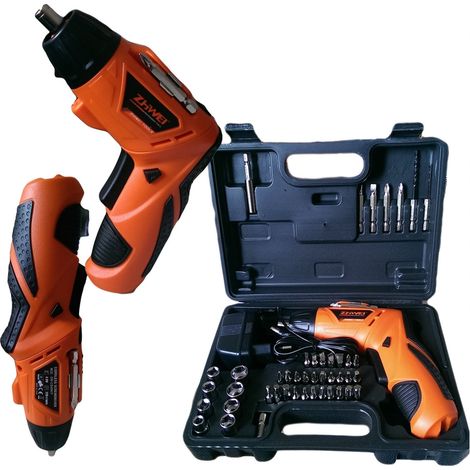 TrAdE Shop Traesio - Trapano Avvitatore 4.8 Volt 45pz Con Innesti E Accessori Multifunzioe Hobbistica - (1/5)