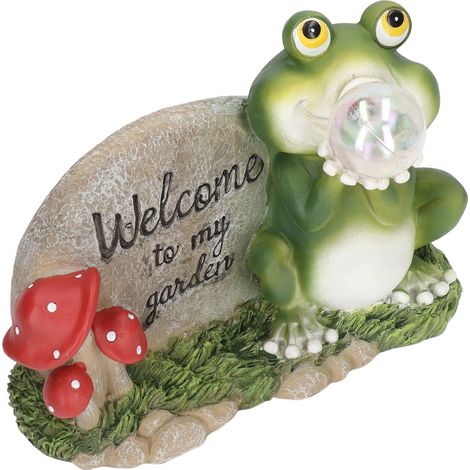 Veilleuse solaire en forme de grenouille, de style américain, pour les parcs extérieurs, les cours, les fêtes, les pelouses et les créations artisanales en résine. (1/5)