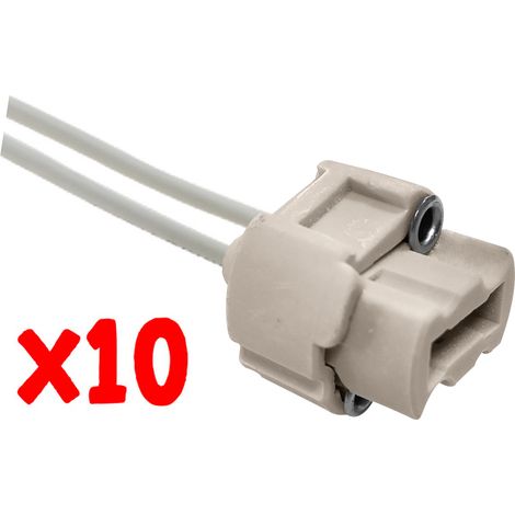 Lot De 10 Douilles G9 En Céramique Avec Câble 25Cm, Connecteur Pour Ampoules Led Et Halogènes, Haute Qualité, Tension Max 240V Courant 2A, (1/2)