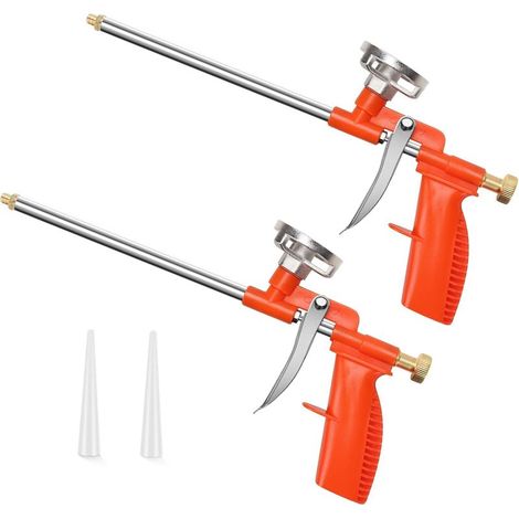Lot de 2 pistolets à mousse polyuréthane, pistolet à mousse de construction, pistolet de dosage professionnel en métal, pistolet à mousse avec poignée ergonomique en plastique pour (1/5)