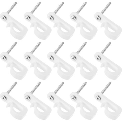20 crochets à vis, plastique, blanc, pour maison et rangement (1/5)