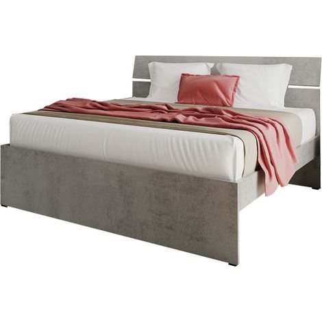 Einzelbett und eine Hälfte für Zimmer in betongrauer Farbe cm 200x131xH 98 (1/2)