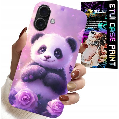 Hülle für iPhone 16 – süße Panda-Muster für Kinder + Glas (1/5)