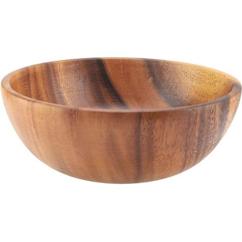 Bol en bois de 22 x 75 cm, idéal pour les salades de fruits, les soupes et le riz. Ce bol à fruits ou à salade en bois est un ustensile de cuisine durable et durable. (1/5)