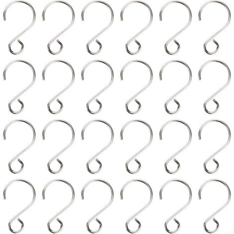 160 mini crochets en S pour suspendre rideaux, luminaires et objets décoratifs, avec pinces pivotantes en acier inoxydable (1/5)