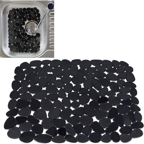 Alfombrilla protectora para fregadero, alfombrilla de PVC para desagüe de lavabo para proteger la vajilla de arañazos, transparente, 40x30cm, antideslizante. (1/5)