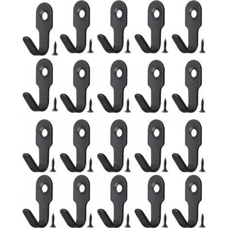 20 Crochets Vis 27mm Acier Inox Noir Vintage (1/4)