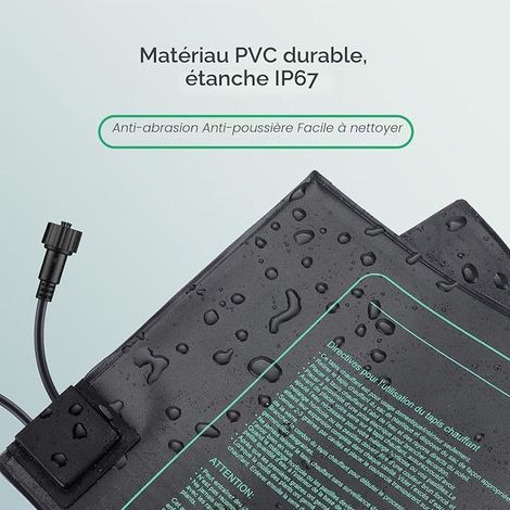 Heat Mat for Plants with Thermostat, Heating Mat with Controller, 30 W, IP67 Waterproof, 52 x 25 cm Uniform Heat for Germination, Indoor Crop, Terrarium (1/3)