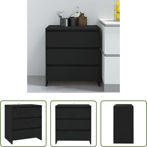 vidaXL Holzwerkstoff - Sideboard Schwarz 70x41x75 cm Holzwerkstoff (1/5)