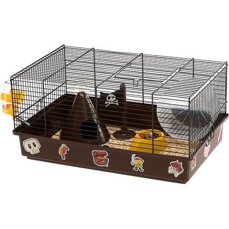 Ferplast CRICETI 9 PIRATES Gabbia per criceti originale e personalizzabile. Ambientazione pirati.. Variante - Misure: 46 x 29.5 x h 23 cm - (1/5)