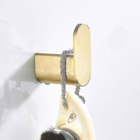 Robenhaken aus gebürstetem Edelstahl mit Gold-Finish, goldfarbener Robenhaken zur Wandmontage, Handtuchhaken im L-Handschuh-Design