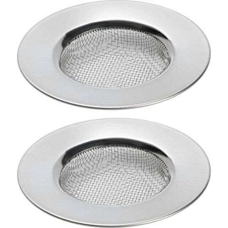 Zwei Edelstahl-Spülbeckenstöpsel für Spülbecken mit einem Durchmesser von 45 bis 55 cm.