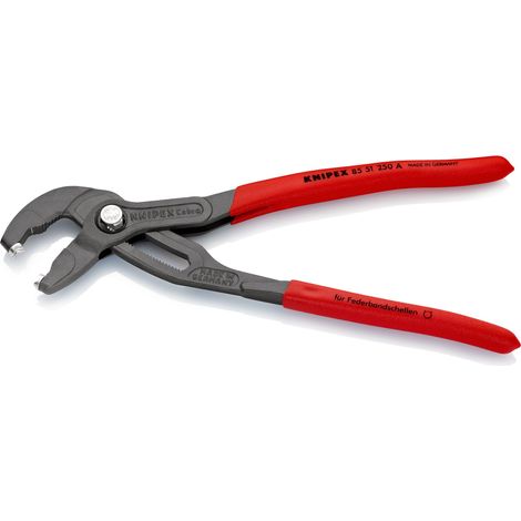 KNIPEX 85 51 250 A Pinza per fascette elastiche Rivestita in plastica antiscivolo bonderizzata grigia 250 mm
