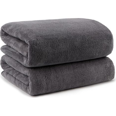 Lot de 2 serviettes de bain en microfibre (68,6 x 137,2 cm) – Toucher doux, très absorbant, séchage rapide pour le corps, le sport, le yoga, le spa, le fitness – Gris