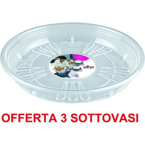 OFFERTA 3 SOTTOVASO TRASPARENTE UNI-SAUCER ROUND 25CM ELHO