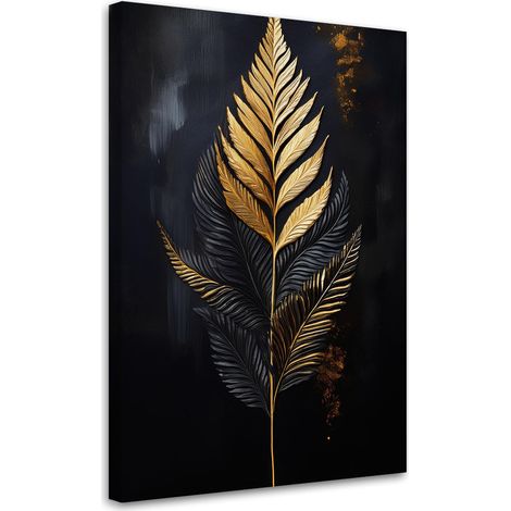 Tableau déco Feuille de fougère dorée 40x60 (1/5)