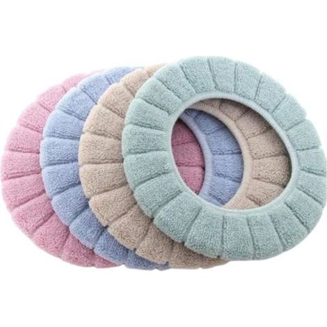 Coussin de siège de toilette - Non spécifié - 4 pièces - Velours de polyester - Lavable - Confortable (1/4)