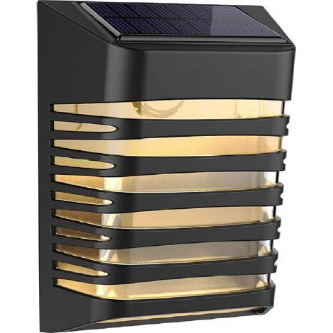 Lampe solaire, Lumières solaires de terrasse de clôture – Appliques murales sans fil à LED à énergie solaire IP54, étanche, respiration/mode constant, lampes solaires automatiques pour terrasse (1/4)
