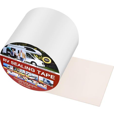 10cm x 5m White Butyl Self Adhesive Waterproof Roofing Tape for Caravan Roofing Pool (1/5)