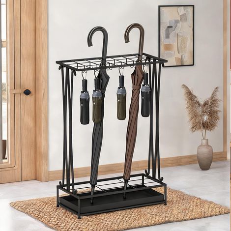 Console noir en acier 50 x 24 x 68 cm (1/5)