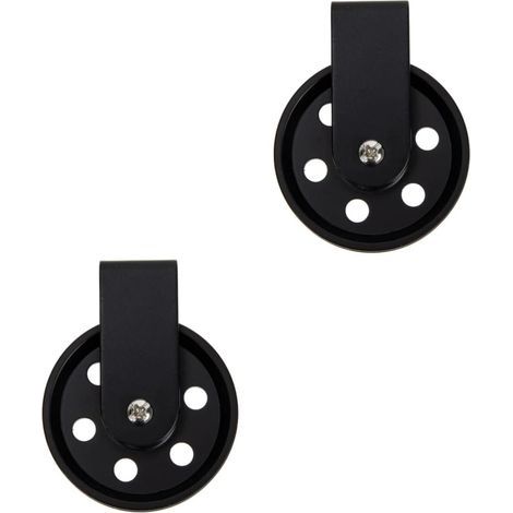 Lntyq Uonlytech 2 Pièces Accessoires D'éclairage Suspension Poulie Roue Appliques Murales Noires Lampe Murale Roue En Fer Roue Rétro Corbeaux Roues De Chariot Câble Extérieur Fer Forgé