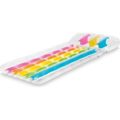 Trade Shop - Colchón Hinchable Rainbow 203x84cm Cojín Integrado Sea Lake Pool 58724 - (1/4)