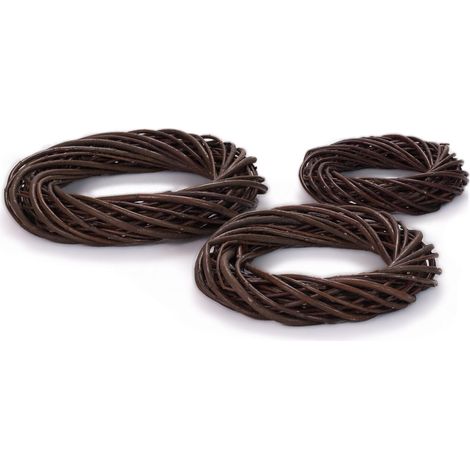 Ghirlanda di vimini autunnale ghirlanda natalizia per porta d'ingresso realizzata in vimini scuro 30 cm (1/2)