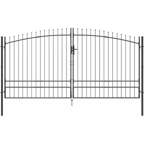 vidaXL Cancello Doppio Woerden Grigio 400 x 249,5 cm Acciaio