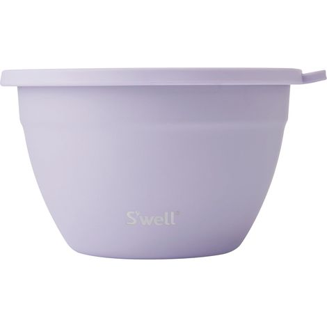 Kit saladier en acier inoxydable, 1,9 litre, lilas, avec récipient à condiments de 60 ml et plateau amovible, étanche, facile à nettoyer, passe au lave-vaisselle (1/5)
