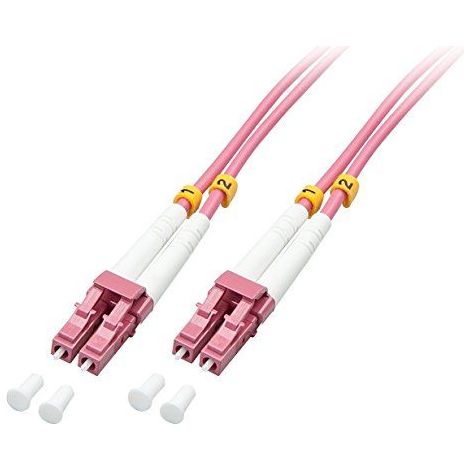 Lindy 46343 cable de fibra óptica OM4 rosa 5 metros