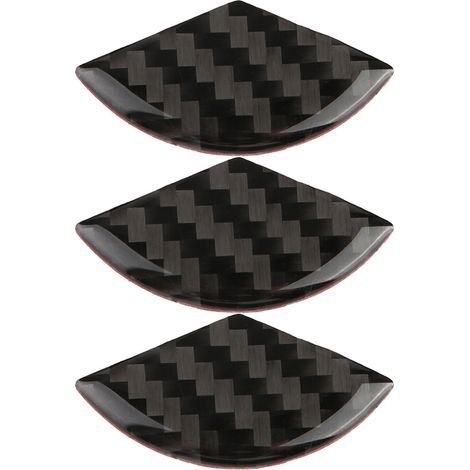Autocollants de volant, emblème en fibre de carbone 3 pièces/ensemble résistant à l'usure pour voiture