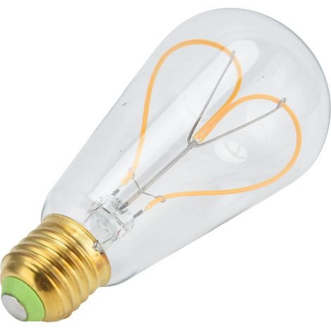 Ampoule LED transparente en forme de cœur, couleur pêche, culot E27, 4 W, lumière chaude (1/5)