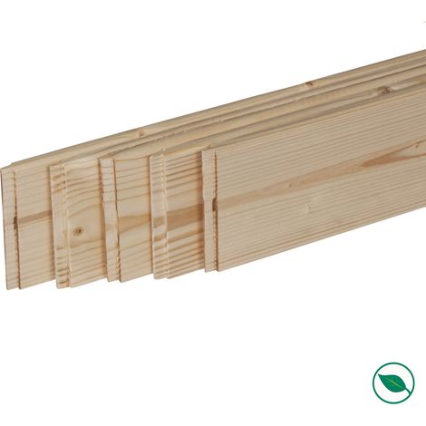 Forestea – Pack de 5 plinthes sapin massif bord rond 2050 x 95 x 9 mm – Label PEFC 70% – Pour finitions impeccables