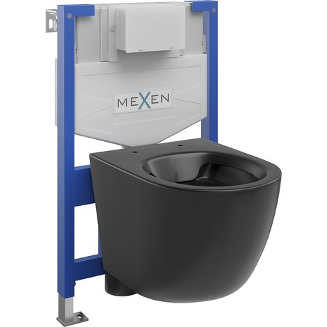 Mexen Lena conjunto empotrado WC bastidor Fenix XS-F con taza WC, negro mate - 6803322XX85 (1/3)