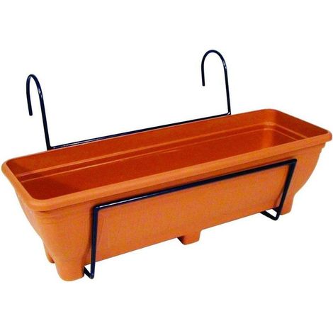 Balcony/Fence Holder - Plain Back Planter Holder - Terracotta (1/4)